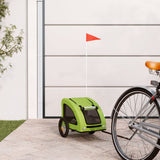 Vidaxl Dog Bike Trailer Oxford stof og jerngrøn