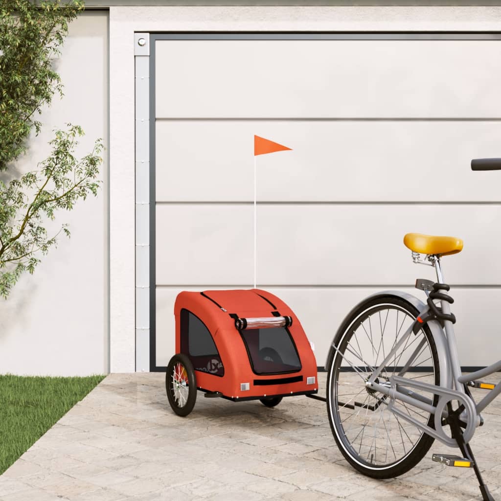 Vidaxl Bike Trailer Oxford a Iron Orange