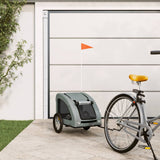 Vidaxl Dog Bike Trailer Oxford stof og jerngrå