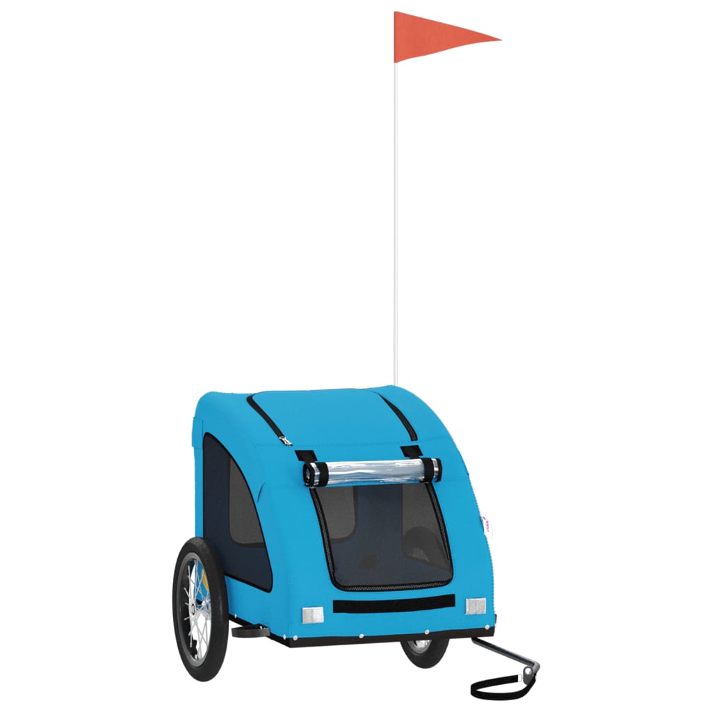 Vidaxl Dog Bike Trailer Oxford Stof og Iron Blue