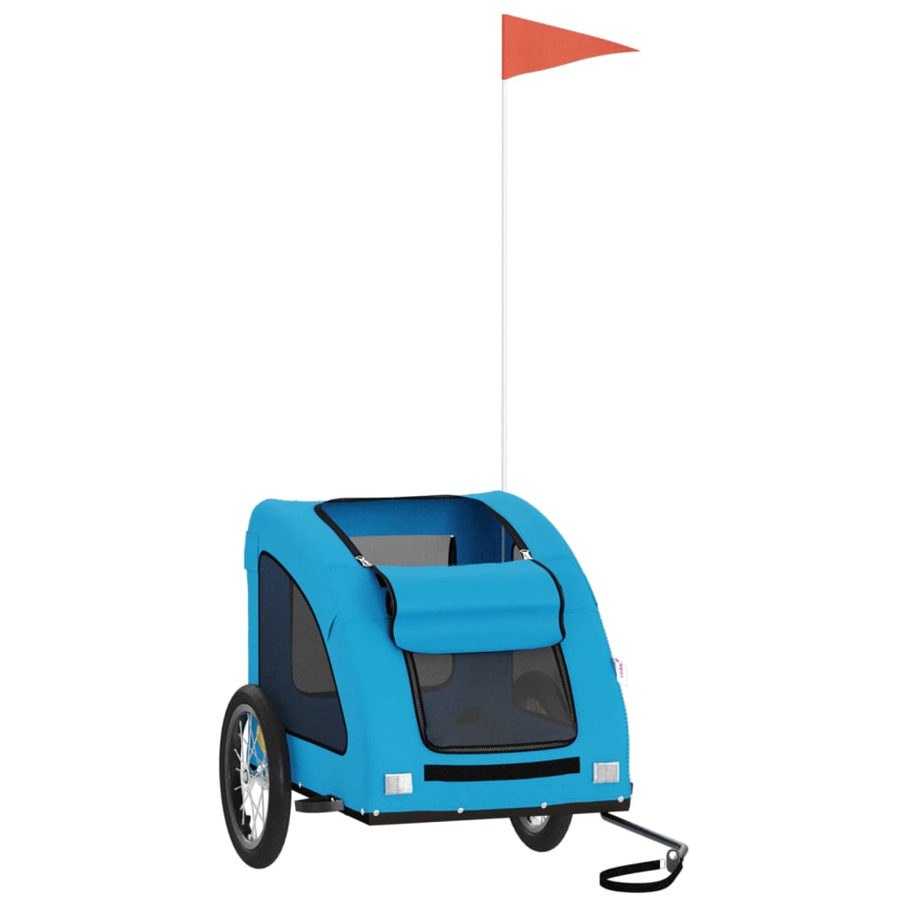 Vidaxl Dog Bike Trailer Oxford Stof og Iron Blue