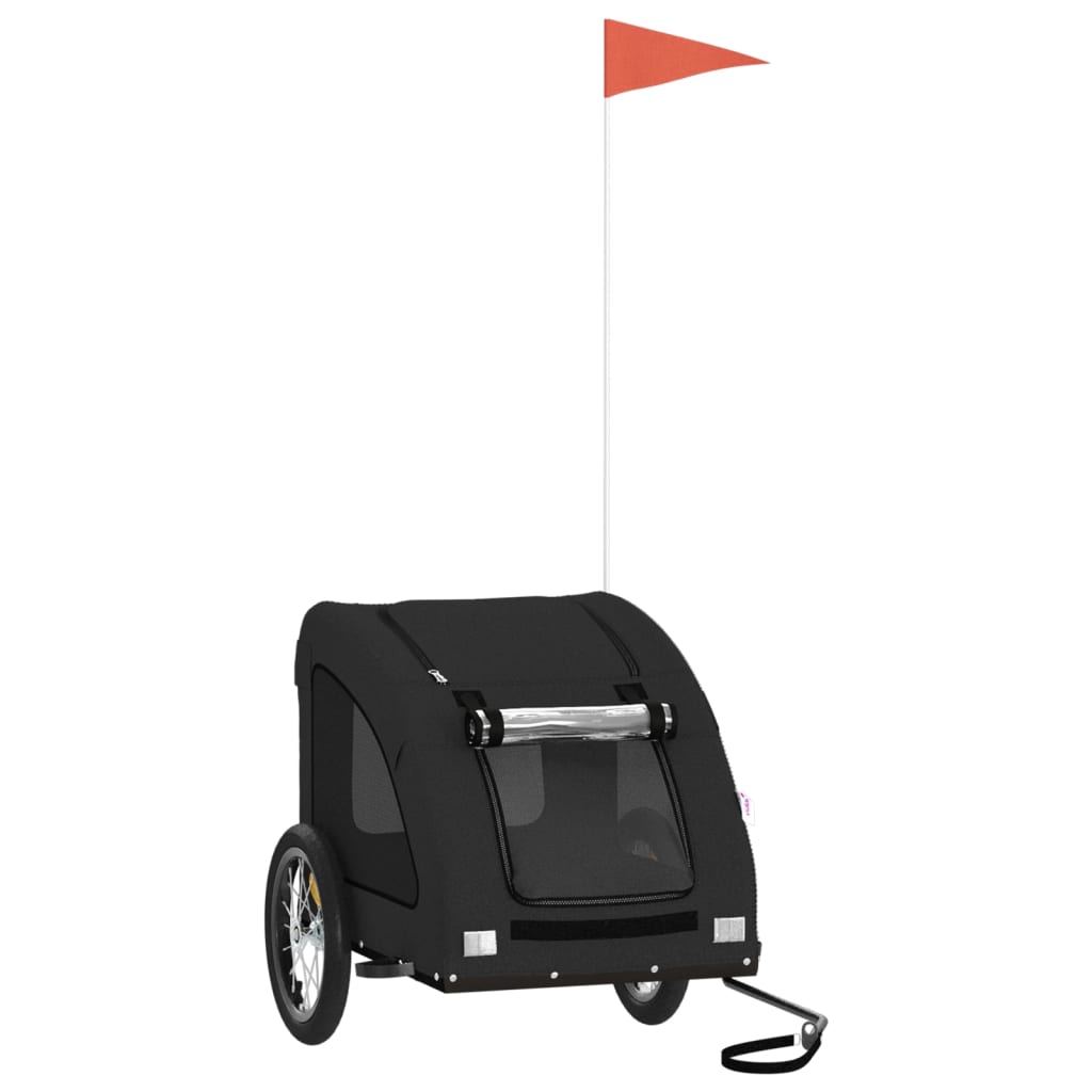 Vidaxl Dog Bike Trailer Oxford Fabric and Iron Black