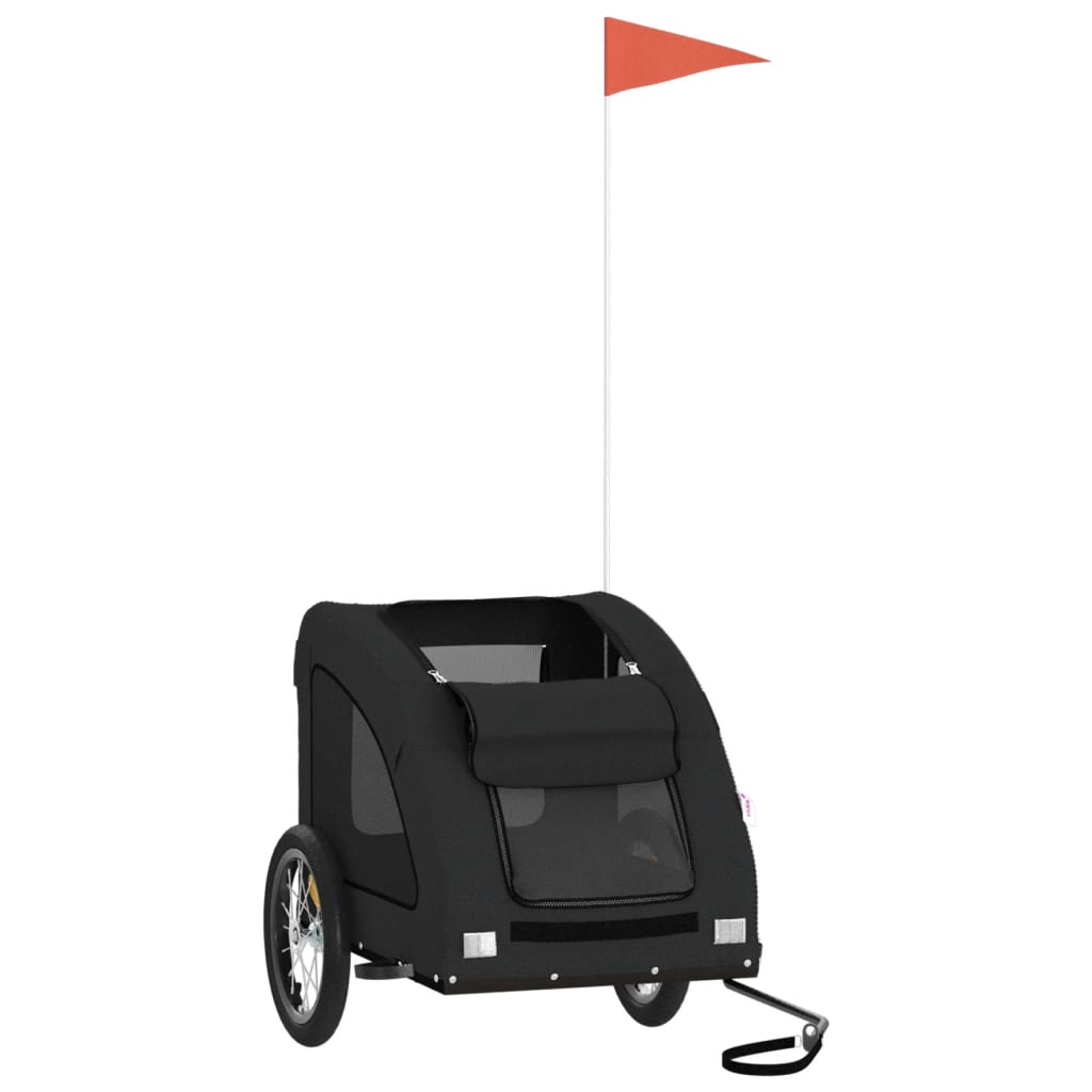 Vidaxl Dog Bike Trailer Oxford Fabric and Iron Black