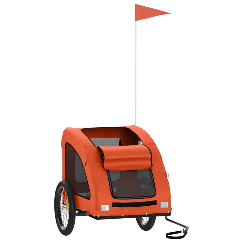 Vidaxl Bike Trailer Oxford a Iron Orange