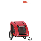 Vidaxl Remolque de bicicleta para perros Oxford Fabric and Iron Red