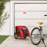 Vidaxl Remolque de bicicleta para perros Oxford Fabric and Iron Red