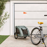Vidaxl Dog Bike Trailer Oxford stof og jerngrå