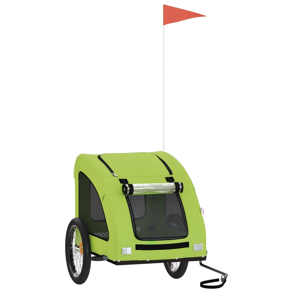 Vidaxl Dog Bike Trailer Oxford Tessuto e Green di ferro