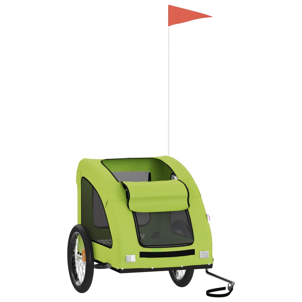Vidaxl Dog Bike Trailer Oxford Tessuto e Green di ferro