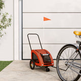 Vidaxl Dog Bike Trailer Oxford Tessuto e ferro arancione e grigio
