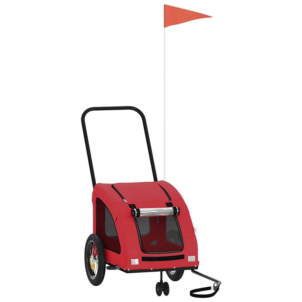 Vidaxl Dog Bike Trailer Tessuto Oxford e Red di ferro