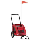 Vidaxl Dog Bike Trailer Tessuto Oxford e Red di ferro