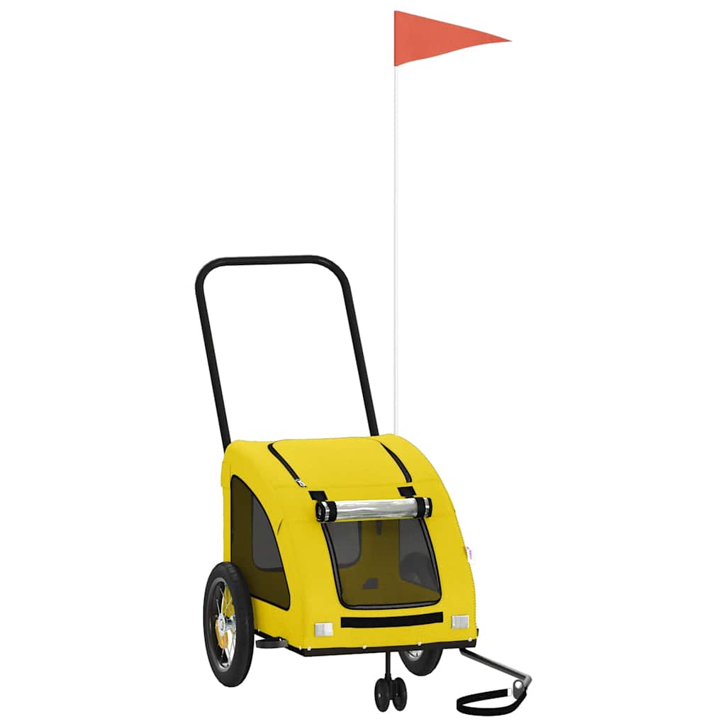 Vidaxl Dog Bike Trailer Oxford Tessuto e ferro giallo