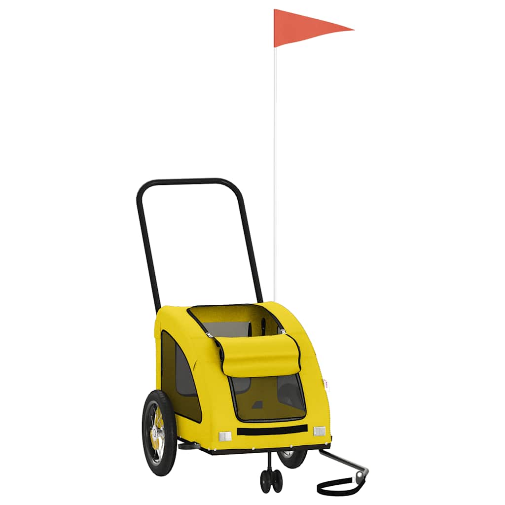 Vidaxl Dog Bike Trailer Oxford Tessuto e ferro giallo