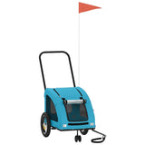 Vidaxl Dog Bike Trailer Oxford Tessuto e blu di ferro