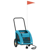 Vidaxl Dog Bike Trailer Oxford Tessuto e blu di ferro