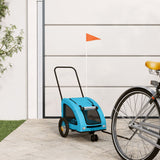 Vidaxl Dog Bike Trailer Oxford Tessuto e blu di ferro