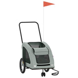 Vidaxl Dog Bike Trailer Tessuto Oxford e grigio ferro
