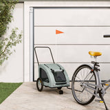 Vidaxl Dog Bike Trailer Tessuto Oxford e grigio ferro