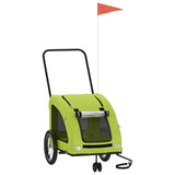 Vidaxl Dog Bike Trailer Oxford Tessuto e Green di ferro