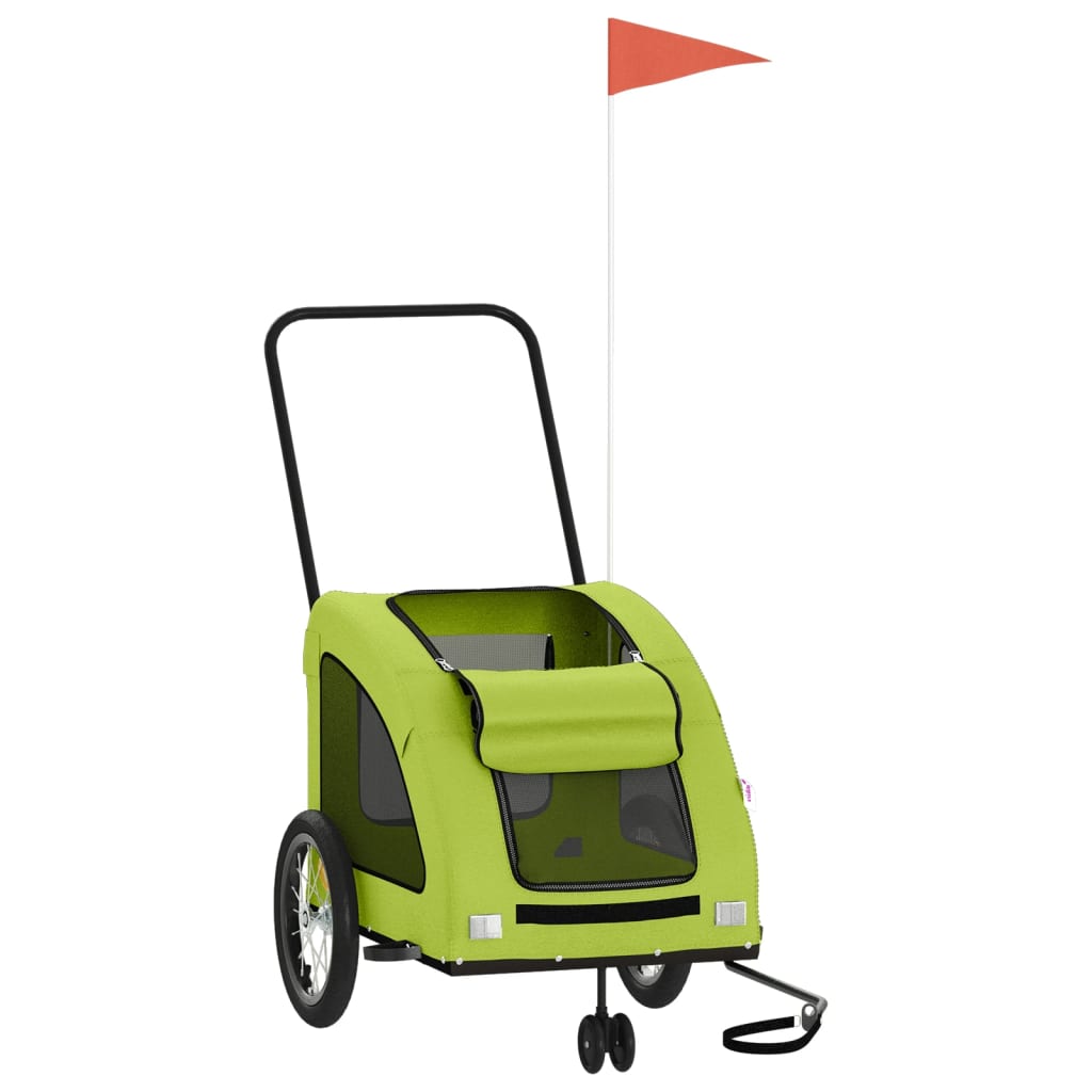 Vidaxl Dog Bike Trailer Oxford Tessuto e Green di ferro