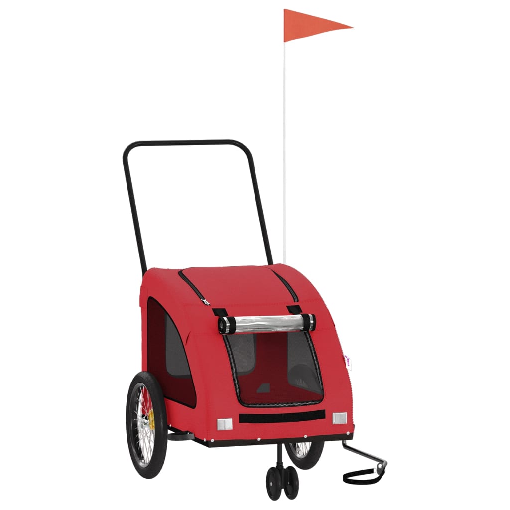 Vidaxl Dog Bike Trailer Tessuto Oxford e Red di ferro
