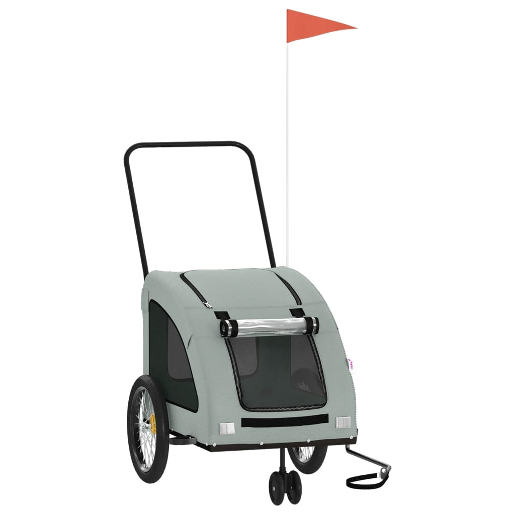 Vidaxl Dog Bike Trailer Tessuto Oxford e grigio ferro