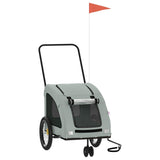 Vidaxl Dog Bike Trailer Tessuto Oxford e grigio ferro