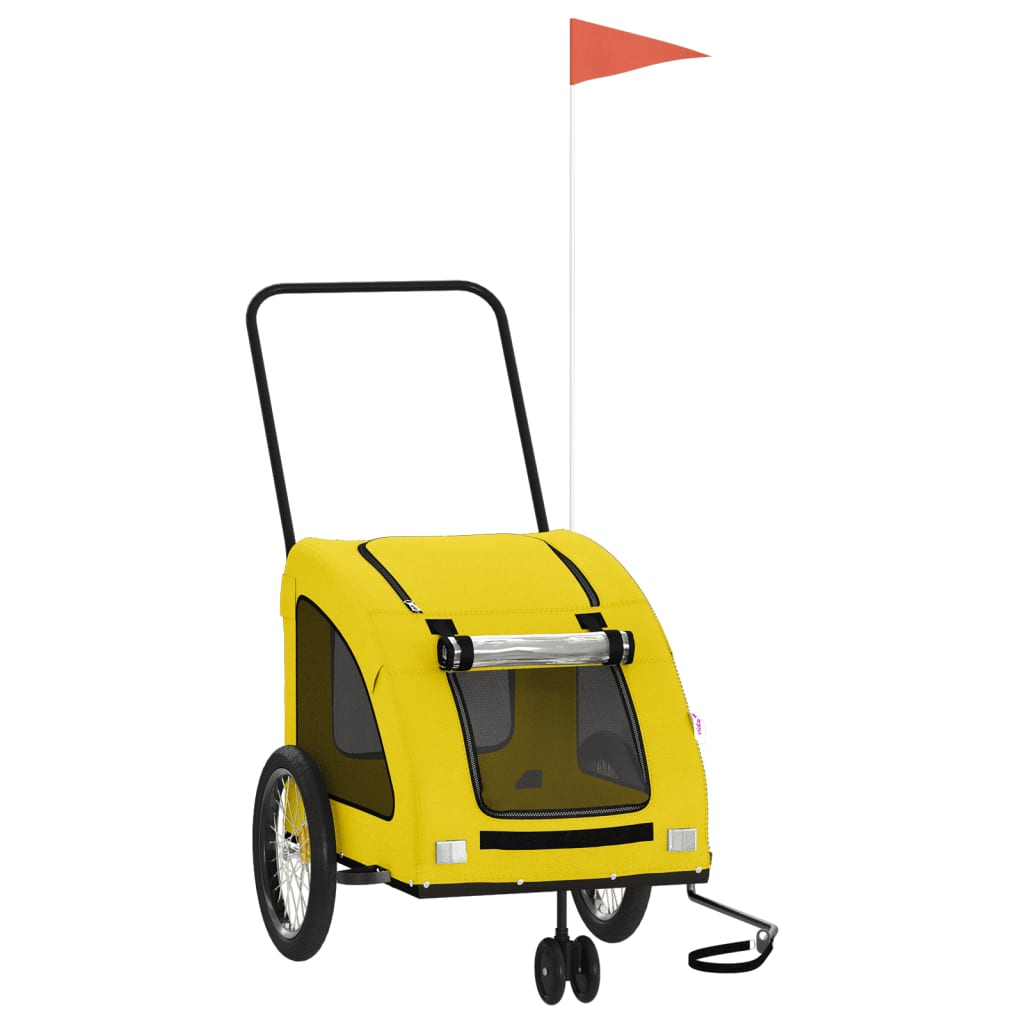 Vidaxl Dog Bike Trailer Oxford Tessuto e ferro giallo
