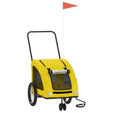 Vidaxl Dog Bike Trailer Oxford Tessuto e ferro giallo