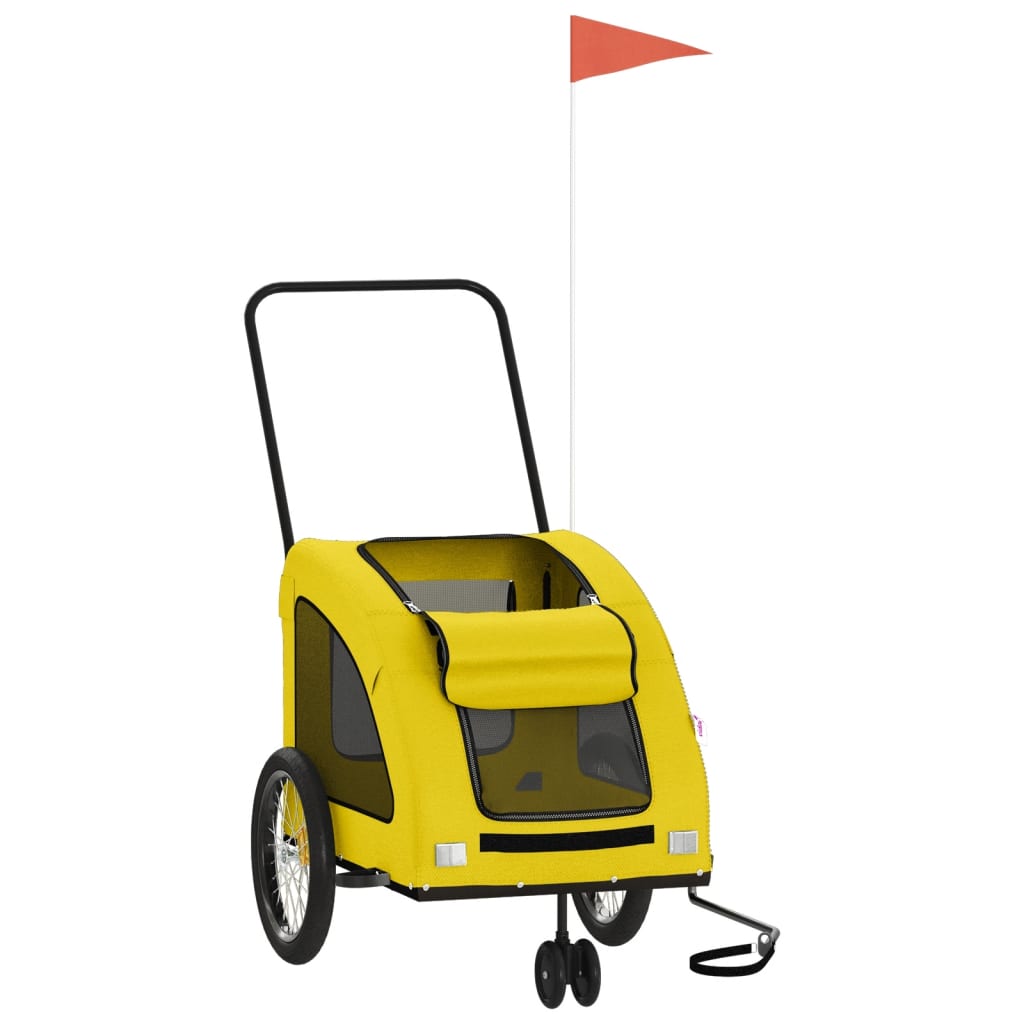 Vidaxl Dog Bike Trailer Oxford Tessuto e ferro giallo