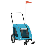 Vidaxl Dog Bike Trailer Oxford Tessuto e blu di ferro