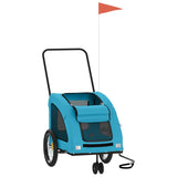 Vidaxl Dog Bike Trailer Oxford Tessuto e blu di ferro