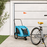 Vidaxl Dog Bike Trailer Oxford Tessuto e blu di ferro