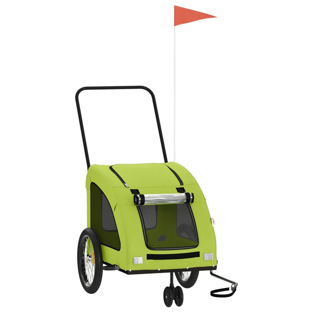Vidaxl Dog Bike Trailer Oxford Tessuto e Green di ferro