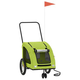 Vidaxl Dog Bike Trailer Oxford Tessuto e Green di ferro