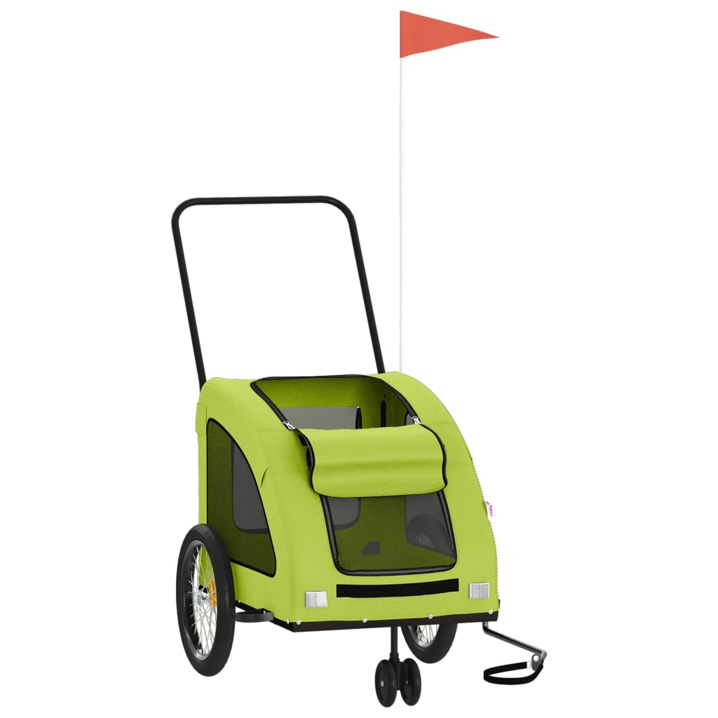 Vidaxl Dog Bike Trailer Oxford Tessuto e Green di ferro