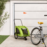 Vidaxl Dog Bike Trailer Oxford Tessuto e Green di ferro