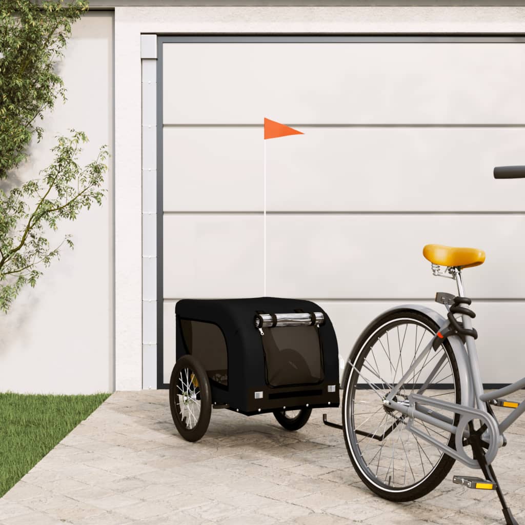 Vidaxl Dog Bike Trailer Oxford Fabric und Eisenschwarz