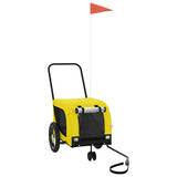 Vidaxl Dog Bike Trailer Oxford stof og jern gul og sort