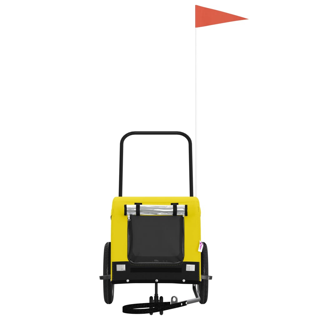 Vidaxl Dog Bike Trailer Oxford stof og jern gul og sort