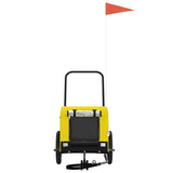 Vidaxl Dog Bike Trailer Oxford stof og jern gul og sort