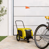 Vidaxl Dog Bike Trailer Oxford stof og jern gul og sort