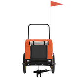 Vidaxl Dog Bike Trailer Oxford Tessuto e ferro arancione e nero