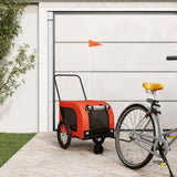 Vidaxl Dog Bike Trailer Oxford Tessuto e ferro arancione e nero