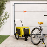Vidaxl Dog Bike Trailer Oxford stof og jern gul og sort