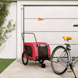 Vidaxl Dog Bike Trailer Oxford Fabric und Eisenrot und Schwarz