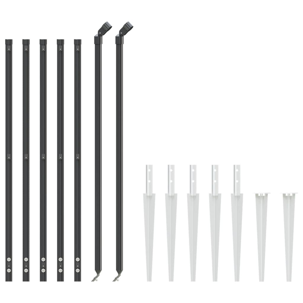 Vidaxl Mesh -staket med markförankringar 1x10 M Anthracite -färgad