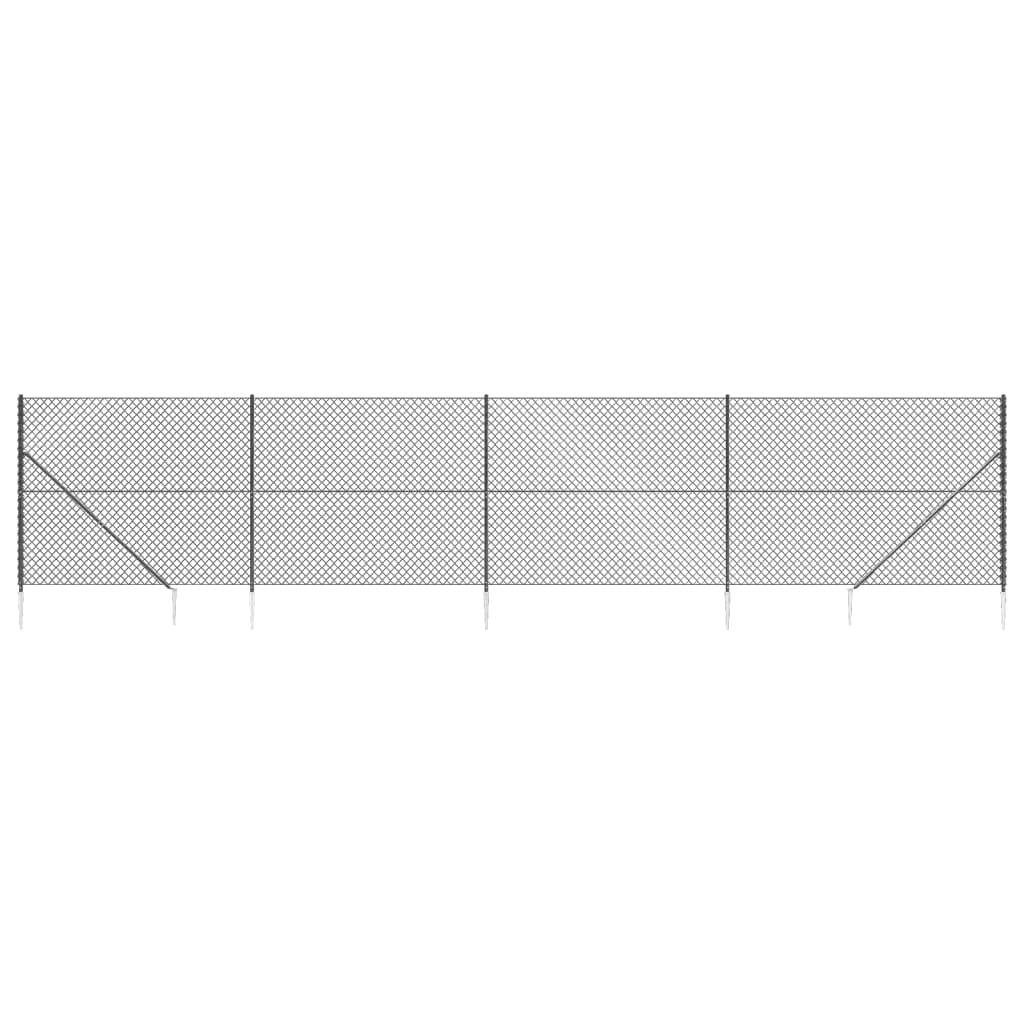 Vidaxl Mesh -staket med markförankringar 2x10 M Anthracite -färgad