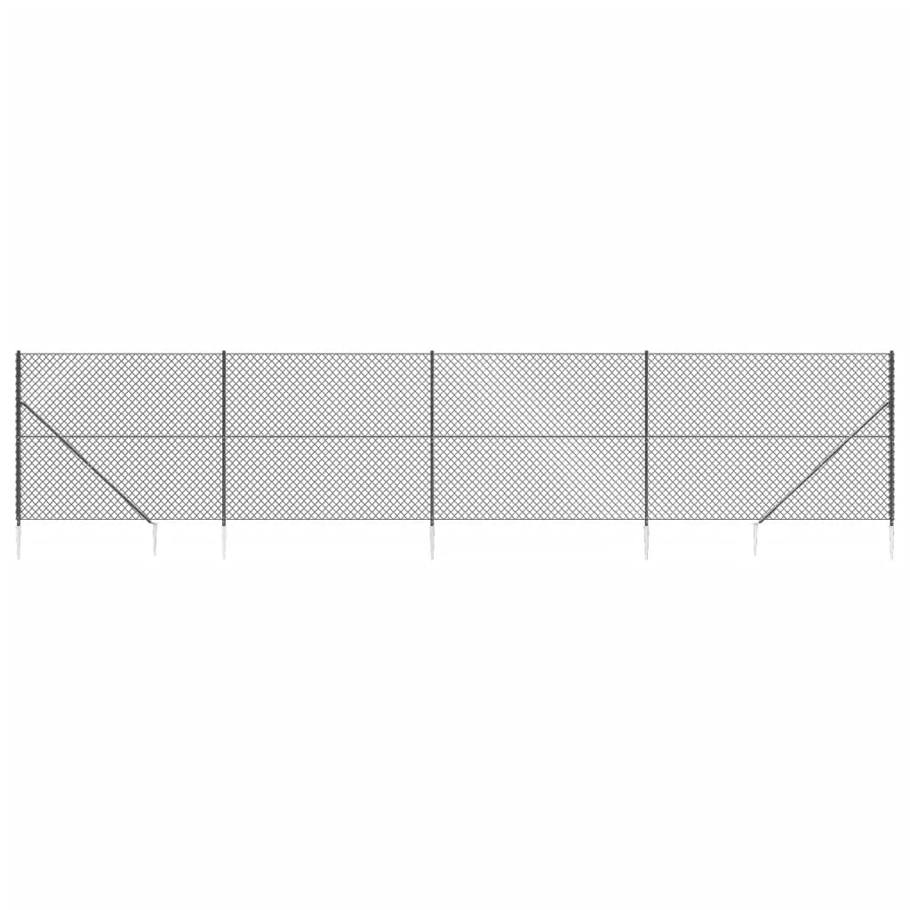 Vidaxl Mesh -staket med markförankringar 2,2x10 M Anthracite -färgad
